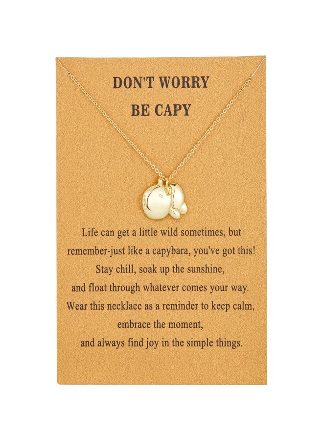 Sanyaa 14K Gold Capybara Pendant Necklace for Friends Sister Birthday Christmas Gifts (Capybara) - Image 1